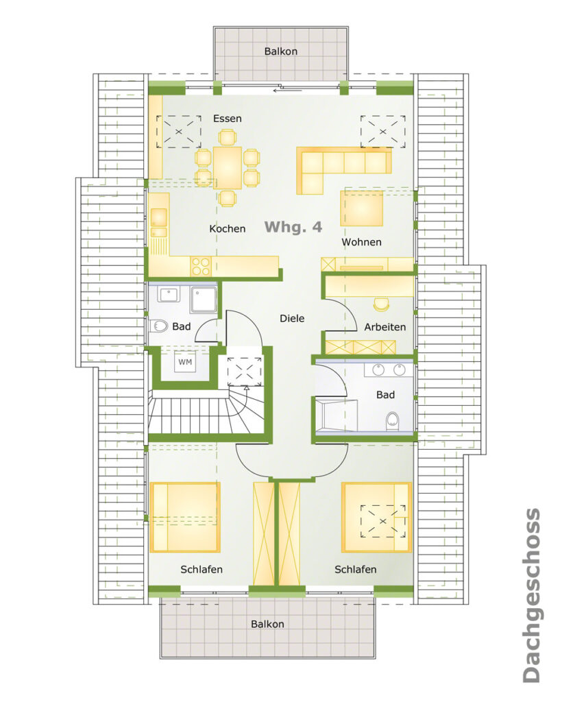 Grundriss 4-Zimmer Dachgeschosswohnung in Ostfildern